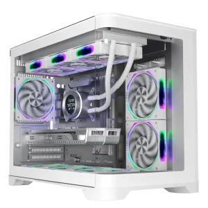 Computer Case Curved Glass Panel Full View ARGB Fan Water Cooling ATX