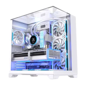 Computer Case Desktop Gaming PC Case ATX Mid Tower RGB Fan Tempered Glass