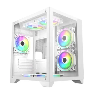 Computer Case Full Glass Panel Aluminum Water Cooling Micro ATX ITX