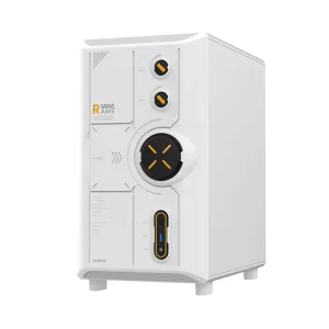 Computer Case M-ATX PC Case with Fan Speed and ARGB Control Button