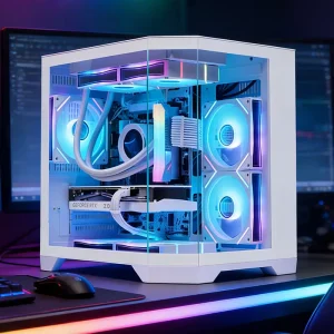 Computer Case Mid Tower ATX ITX PC Gaming Transparent Cabinet CPU GPU Server Chassis for Desktop with Tempered Glass Stock