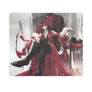 Computer Large Anime Tempered Glass Silicone Gaming Mousepad Professional Esport Speed Control Surface Water Resistant Scratch