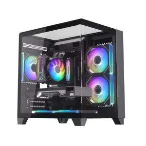 Cool Design 3 Sides TG Tempered Glass Aluminum Alloy Mid Tower MicroATX PC Gamer Computer Case Gaming Gabinete