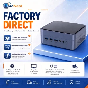 CoreNest AMD Ryzen 7 7840HS Mini PC 8 Cores 16 Threads DDR5 Radeon 780M Graphics AI PC Quad Display Gaming Mini Desktop PC