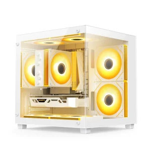 Cross-border Mini Micro ATX Desktop Computer Water-cooled Chassis Sea View Room Glass Game Fully Transparent USB 3.0 Vertical