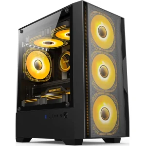 Cube MATX Mid Tower Gaming PC Case, Micro ATX
