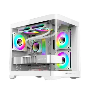 Curved Mid Tower Desktop Gaming PC Case