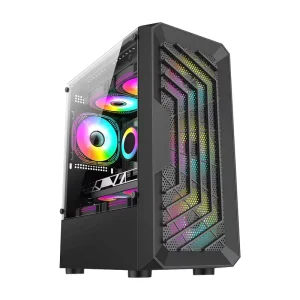 Custom 0.4mm SPCC Micro ATX Computer Chassis Bottom Mount ATX PSU Acrylic Side Panel Gaming Case With 7 PCI Slots