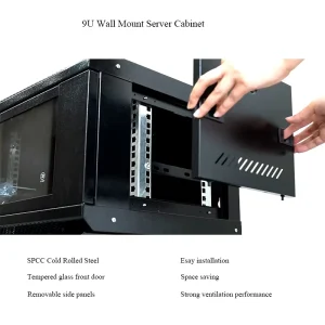 Custom 9U Data Center Rack Server 19 inch Steel Glass Door IP20 Protection 6U 4U Capacity in Stock