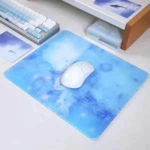 Custom Color 3mm Thick Hard Desk Mat Clear Tempered Glass Mousepad with Silk Screen Print Heated Office Gaming Supply in Stock