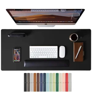 Custom E sports Gaming Anti slip Leather Keyboard Mouse Pad PVC PU Material Customizable Thickness 2mm 60x30cm Custom Shape Desk