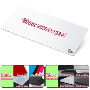 Custom Glass Gaming Mouse Pad Anime Design AG Oil-Sand Surface 2.5D Full Non-Slip Base Any Size Logo Gift Box OEM Factory