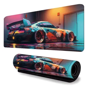 Custom Heated Waterproof Natural Rubber Extended Large Gaming Mouse Pad Sublimation Cartoon Car Full Size