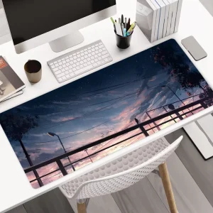 Custom Image Large Extended Gaming Mouse Pad Non Slip Base Water Resistant Scratch Proof Natural Rubber Material Stitched Edge