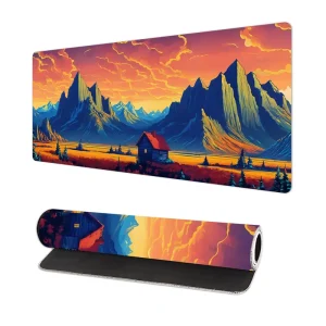 Custom Image Sunset Anime Gaming Mouse Pad 1200x600mm Full Color Sublimation Printing Large Rubber Durable Water Resistant Stock
