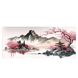 Custom Large Flashstrike Cherry Blossom Anti Slip Non Toxic Rubber Polyester Fabric Gaming Mouse Pad Stock