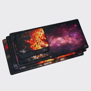 Custom Large Gaming Mouse Pad with Anti Slip Rubber Base Black Topographic Line Design for Home Office Use