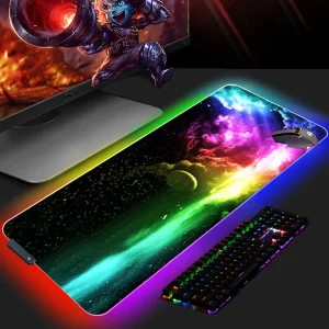 Custom Large Size RGB Waterproof Heated Rubber Gaming Mouse Pad with RoHS Certification and Silk Print Newest Stock Product