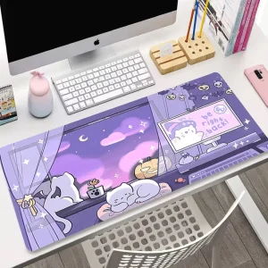 Custom Logo Anime Cartoon Eco friendly Rubber Gaming Mouse Pad 900×400 Size Water Resistant Scratch Proof for Office