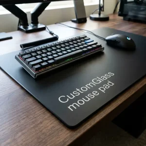 Custom Logo Anime Cartoon Tempered Glass Gaming Mouse Pad High Precision Smooth Surface Bulk for Esports Gamers Stock