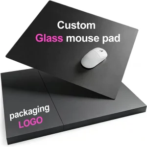 Custom Logo Anime Cartoon Tempered Glass Gaming Mouse Pad High Precision Smooth Surface Bulk for Esports Gamers Stock
