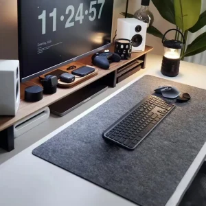 Custom Logo Multi Sizes Non slip Heat Insulation Felt Wool Office Desk Mat Gamer Keyboard Mouse Table Pad