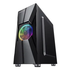 Custom Logo Support ATX Mid Tower Gamer PC Case Glass Side Panel Aluminum Alloy Construction 7 Expansion Slots Black OEM ODM