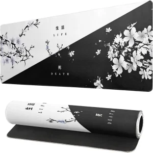 Custom Logo Waterproof Eco friendly Gaming Mouse Pad Extended 31.5×11.8 Inch CMYK Sublimation Printing Japanese Sakura Non slip