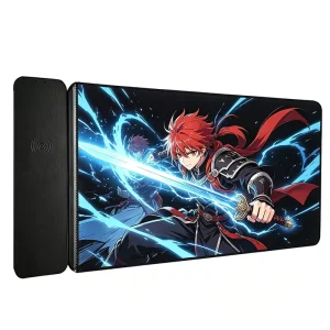 Custom Magnetic Attraction Gaming Mouse Pad Large Rubber Base Wireless Charger Mouse Mat for Competitive E Sports