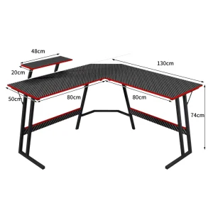 Custom Metal Computer Desk Pc Gamer Table Gaming Cafe Table Black 3 Year Warranty