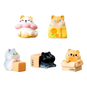 Custom Mini Box Cat Figurine Animal Tabletop Micro Scene Decoration