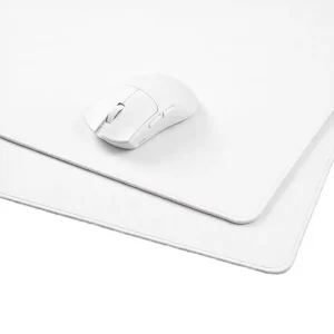Custom Minimalist White Gaming Mouse Pad Anti Slip Rubber Desk Mat with Stitched Edges OEM Large Mousepad for Branding