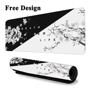 Custom Non Slip Rubber Waterproof Extra Large Gaming Mouse Pad Personalized Creative Cherry Blossom Precision Lock Edge