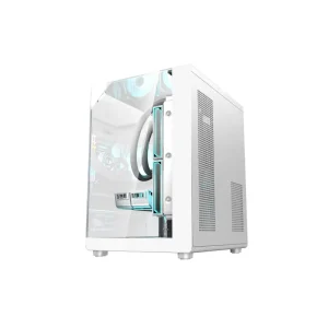 Custom Pc Case Atx Mid Tower Gaming Computer Cases White Gamer Case Desk Casing Tempered Glass Panels Computer Cabinet Chassis