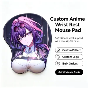 Custom Printed Ergonomic Gel Anime Cartoon Mouse Pad 3D Soft with Gel Wrist Support