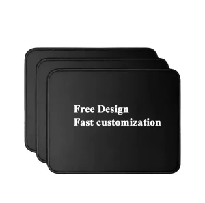 Custom Pure Black Fabric Gaming Mouse Pad with Overlocked Edges Small Mouse Pad Gamer for Office Home Advertising Desk Mats