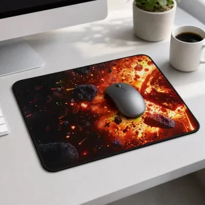 Custom Size Desk Mat Mouse Pad Waterproof Cloth Top Stitched Edge Non Slip Rubber Base with Logo for Gaming Office
