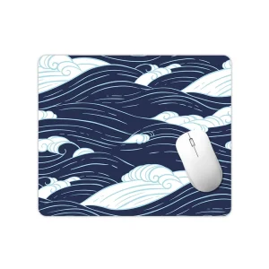 Custom Size Office Mouse Mat Square Anti Slip Rubber Gaming Mousepad Japanese Blue Wave Waterproof Small Square Mouse Pad Stock