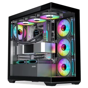 Custom Tempered Glass ATX PC Computer Cases Towers Desktop Gaming Desktop Casing Cabinet