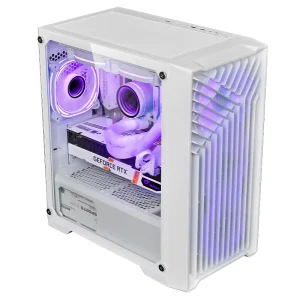 Custom Tempered Glass Mid-Tower ATX Gaming PC Case with Multicolor Lighting