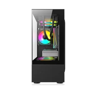 Custom White Glass M-ATX Gaming PC Case USB3.0 RGB Fans Water Cooling