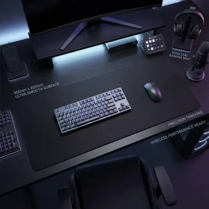 Custom XXL Extended Gaming Mouse Pad Control Woven Cloth Anti Slip Dotted PU Base Black Office Desk Mat Manufacturer