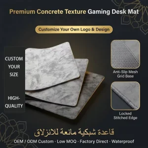 Custom XXL Extended Gaming Mouse Pad Large Classic Gray Game Desk Pad Anti Slip Mesh Grid Base Waterproof Custom Logo for PC