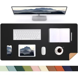 Custom sized Desk Mat Waterproof and Non slip PVC PU Leather Desk Pad Protector Office Desk Mat Mouse Pad