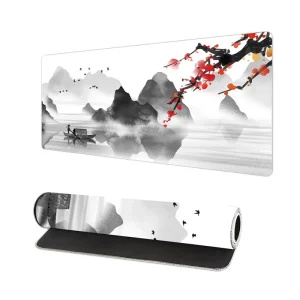 Customizable 120*60 Extended Gaming Mouse Pad Long Computer Keyboard Desk Mat Waterproof Boating Plum Blossom Design in Stock