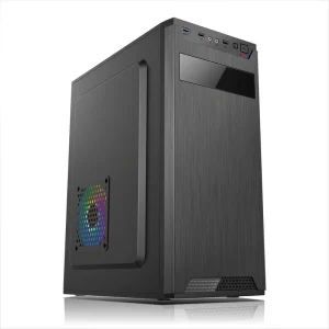 Customizable Logo Gaming PC Case, ATX Mid Tower Desktop Chassis with Tempered Glass