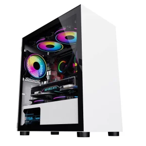 Customized Black SECC Pc Case White Steel Chassis Itx & M atx Gaming Cabinet Atx Computer Case Tower Custom Atx Chassis