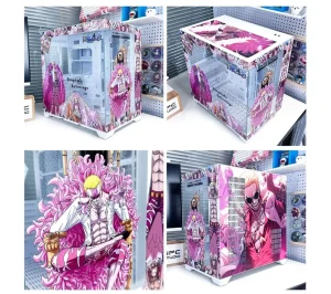 Customized Cartoon Computer Cases Cool Luffy Zoro Chopper One Pieces Cartoon Character Sea View Room M ATX Gaming Computer Case