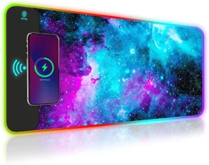 Customized Rubber for Custom Size RGB Various Color Light 15W Wireless Charging Eco friendly Gaming Mouse Pad in Stock