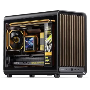 D33 WOOD Black MATX Wooden PC Case Compact Mid Tower Gaming Desktop Chassis